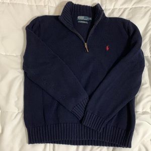 Polo by Ralph Lauren Men’s Mesh Knit Quarter Zip Sweater, Size XL